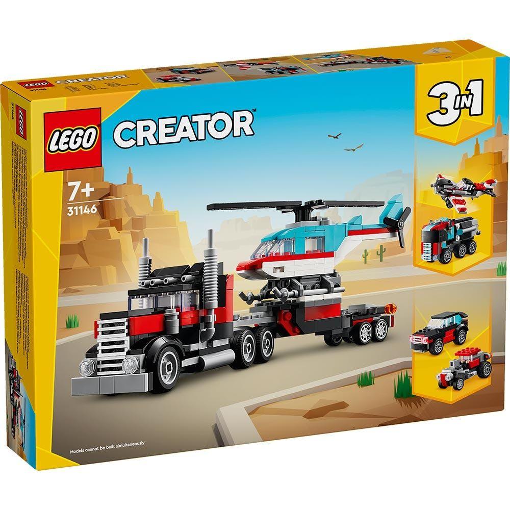 Lego Creator Camión Plataforma Con Helicóptero-4
