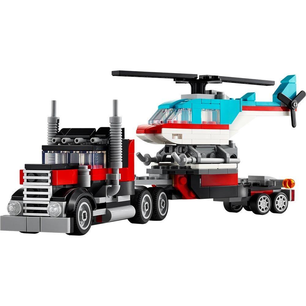 Lego Creator Camión Plataforma Con Helicóptero-6