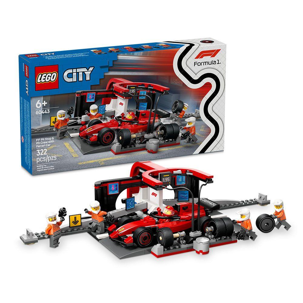 Parada en Boxes de F1 y Equipo de Mecánicos con Auto Ferrari-1