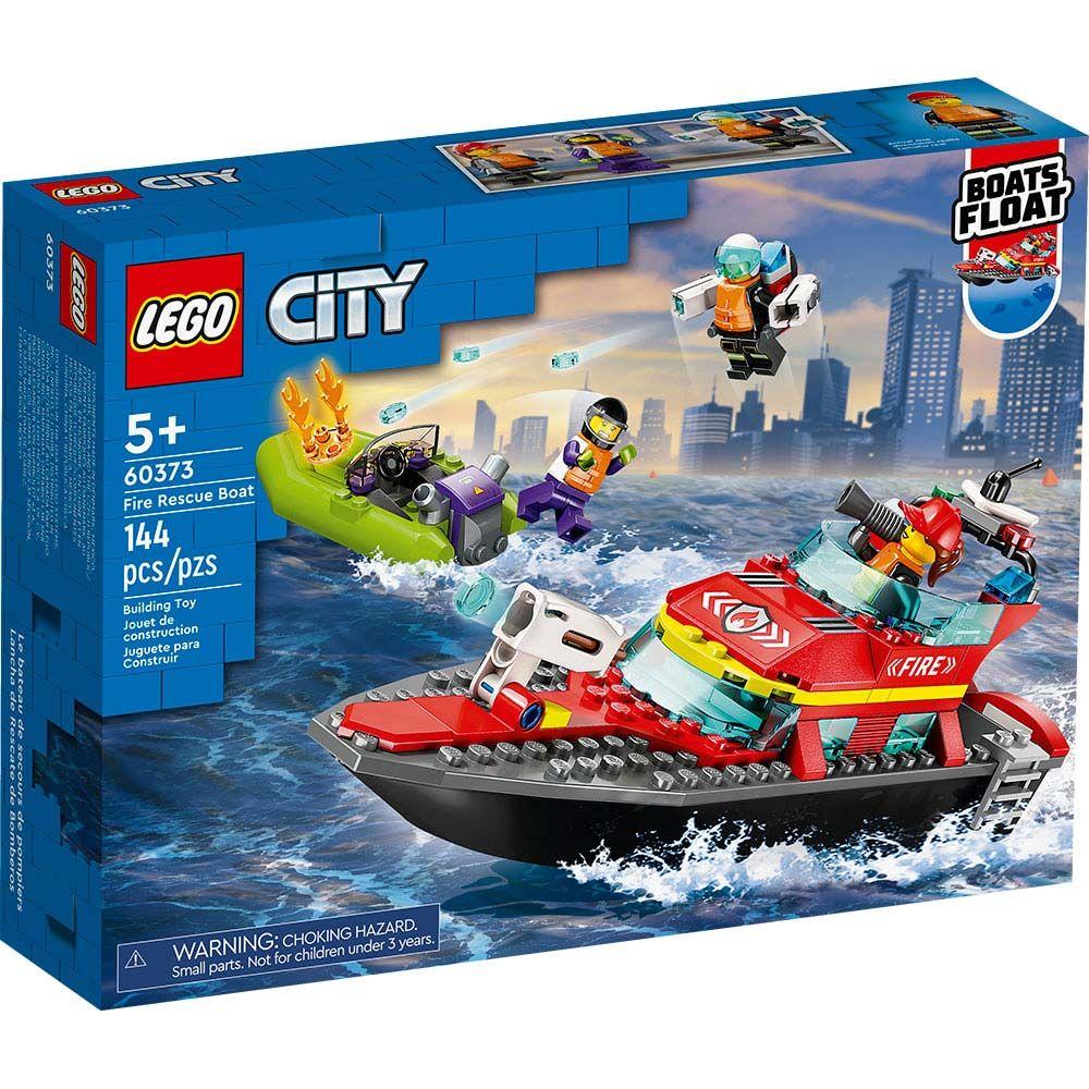 Lego City 60373  Lancha De Rescate De Bomberos-0