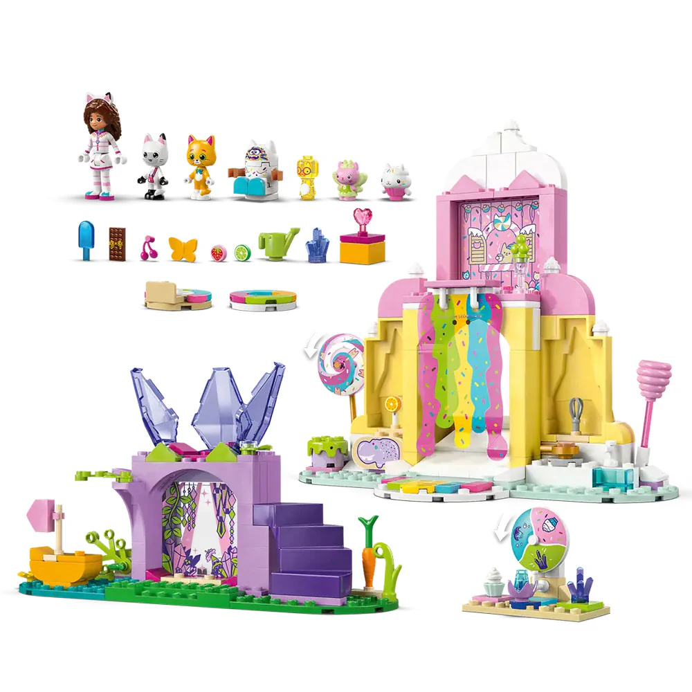 GABBY'S DOLLHOUSE MONTAÑA DE DULCES Y JARDIN DE GATITOS-2