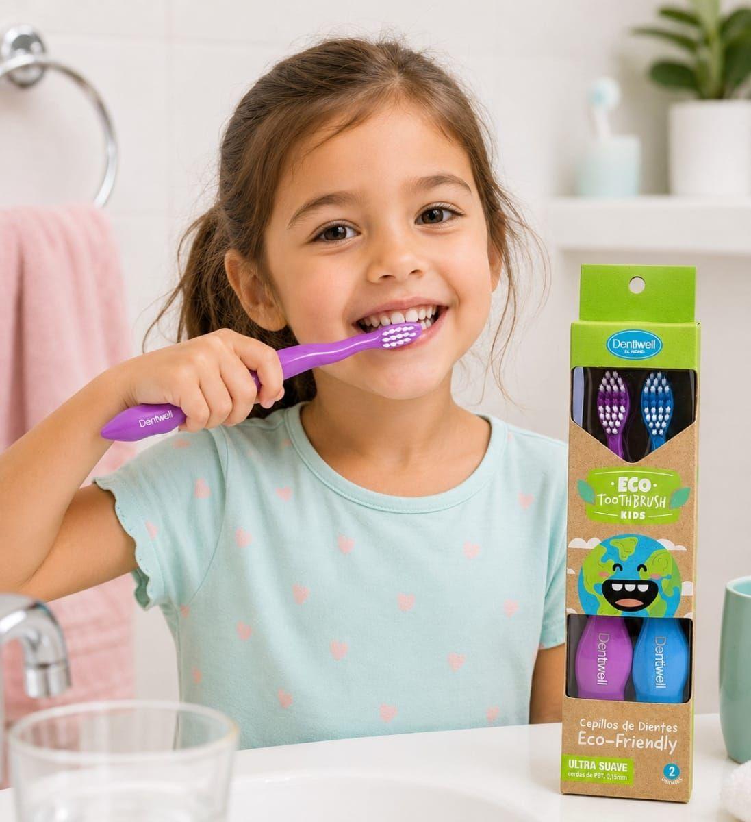Cepillo De Dientes Infantil Ecológico Ultra Suave Ecológico Dentwell-3