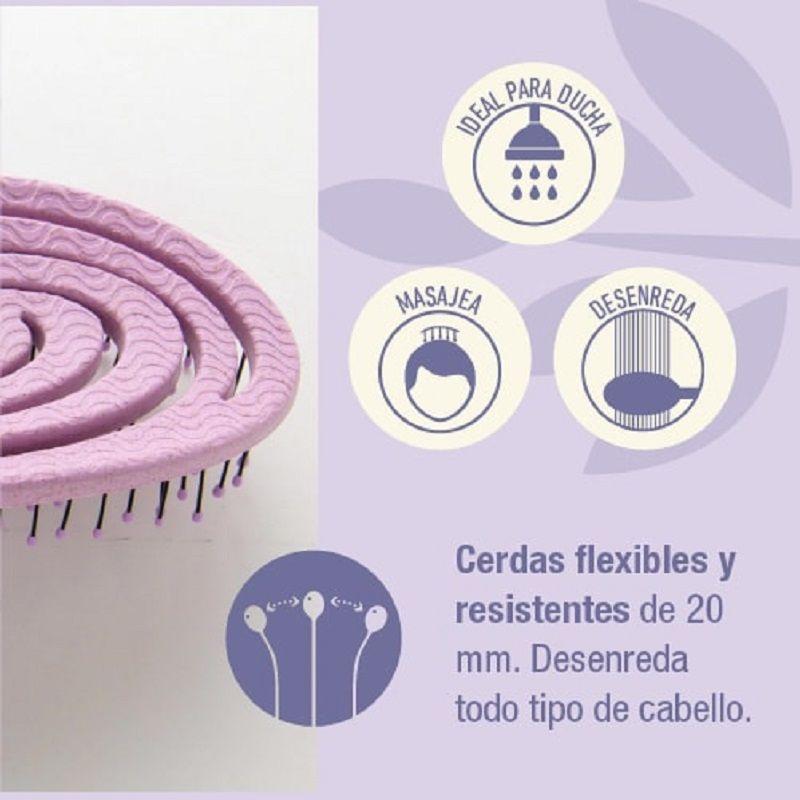 Cepillo De Pelo Desenredante Y Masaje Capilar Ecologico Beige-4