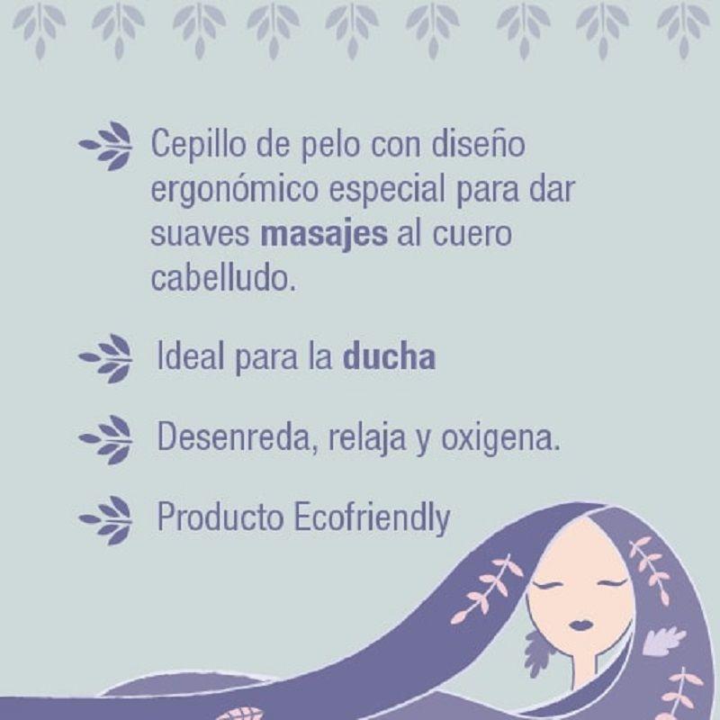 Cepillo De Pelo Desenredante Y Masaje Capilar Ecologico Beige-5
