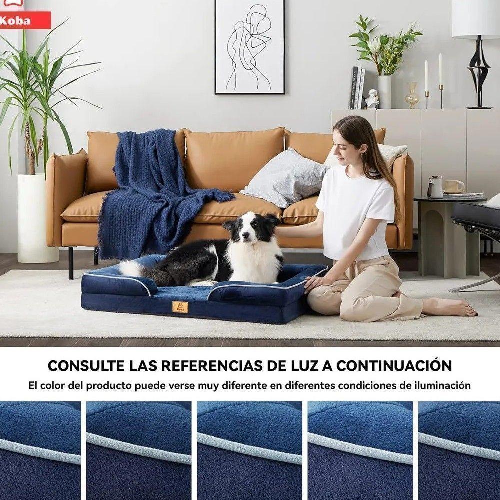 Cama Antiestres Perro Colchon Ortopedica 90x63cm Grande Azul-4