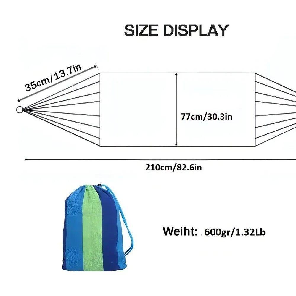 Hamaca Colgante 1 Plaza CampingJardín - Poliéster Portátil - 210cm x 77cm - 120kg-2
