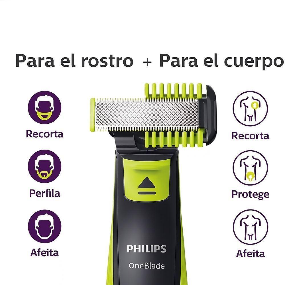 Afeitadora Recortadora Philips OneBlade QP282410 Cara y Cuerpo Cuchilla Dual-2