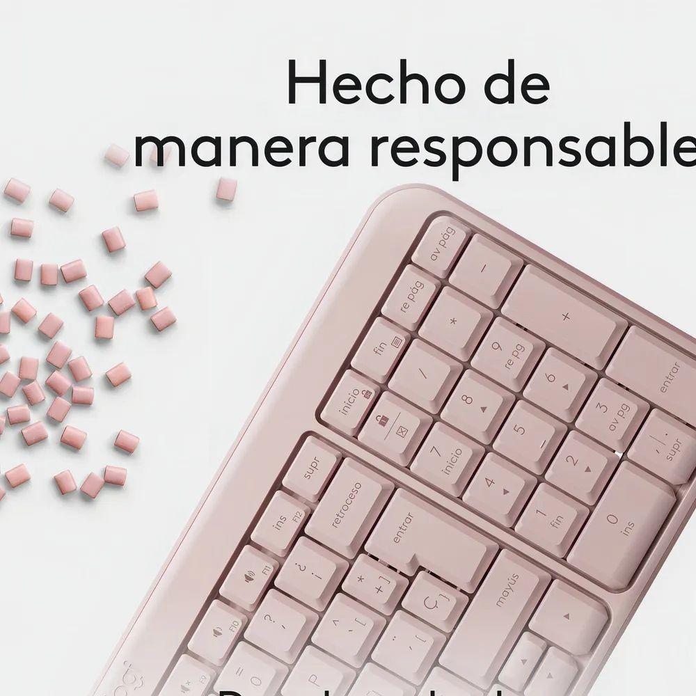 Teclado Inalámbrico Logitech K250 Workspace Rosa QWERTY Español Bluetooth-2