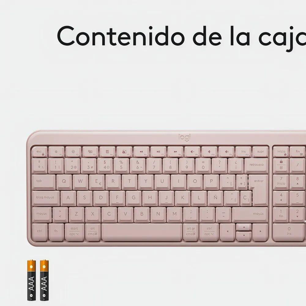Teclado Inalámbrico Logitech K250 Workspace Rosa QWERTY Español Bluetooth-4