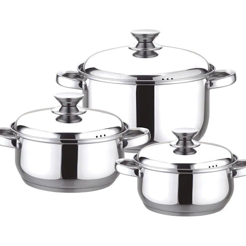 Batería De Cocina Fantuzzi Pavia Acero Set 6 Piezas-0