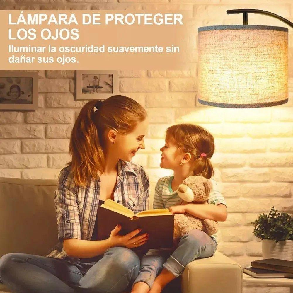 Lámparas De Piso 3 Temperaturas Color Regulable Con Bombilla Beige Negro-4