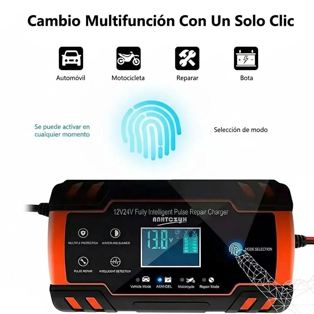 Cargador de Batería Auto y Moto 12v 24v - Rojo-2