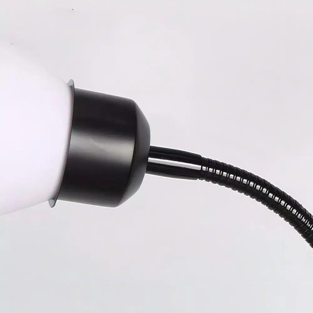 Lámpara De Pie Doble Pantalla Minimalista Estructura Negro Pantalla Blanco-3