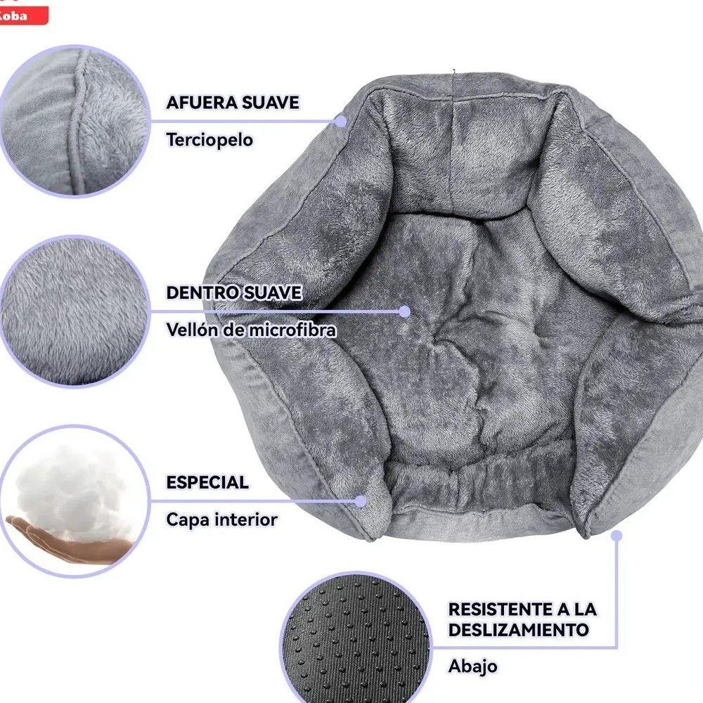Cama Antiestres Para Perro Gato Con Cojin Reversible 60x53cm-3