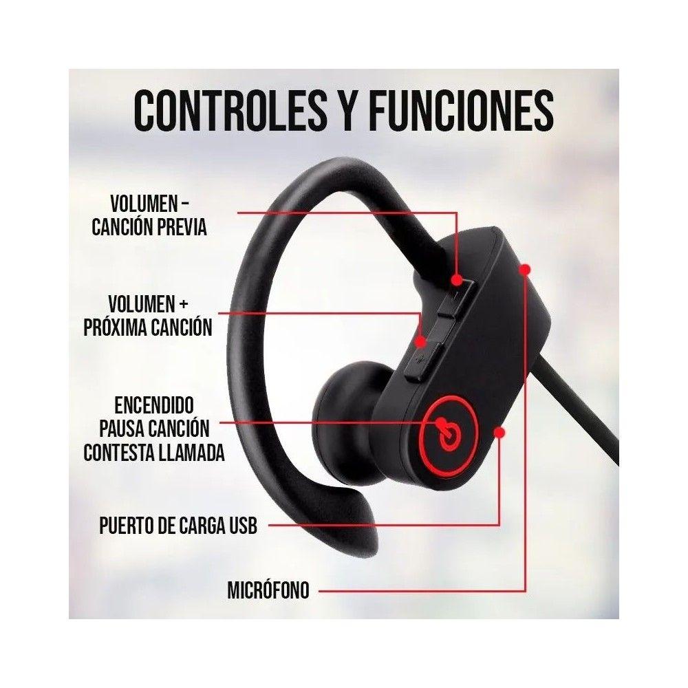 Linkon EarsCharge Audífonos Bluetooth Inalámbricos Deportivos con Micrófono Negro-3
