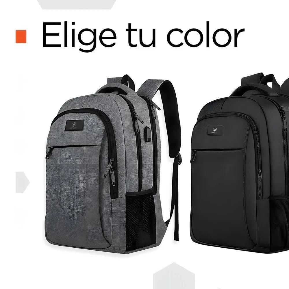 Mochila Notebook Hardley Phantom 25 L Impermeable Antirrobo con USB Negro-2
