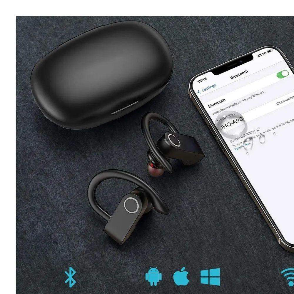 Audifonos Deportivos Inalambricos Linkon Bluetooth Estuche Recarga Earspcharge Color Negro-2