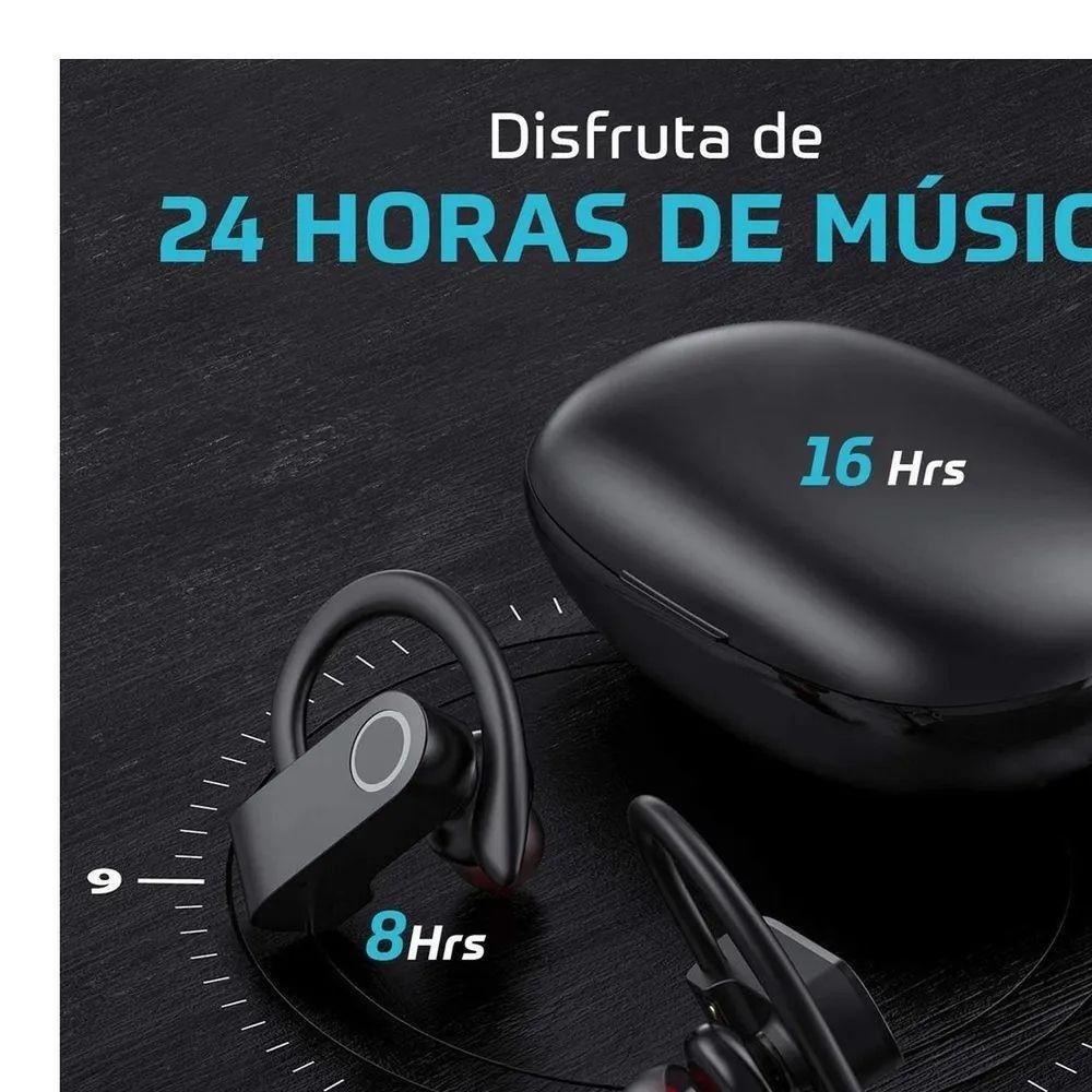 Audifonos Deportivos Inalambricos Linkon Bluetooth Estuche Recarga Earspcharge Color Negro-3
