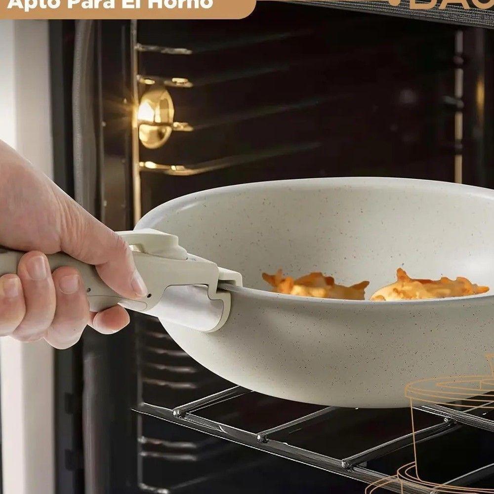 Batería Cocina Baum 6 Piezas Antiadherente Mango Desmontable Teflón-3