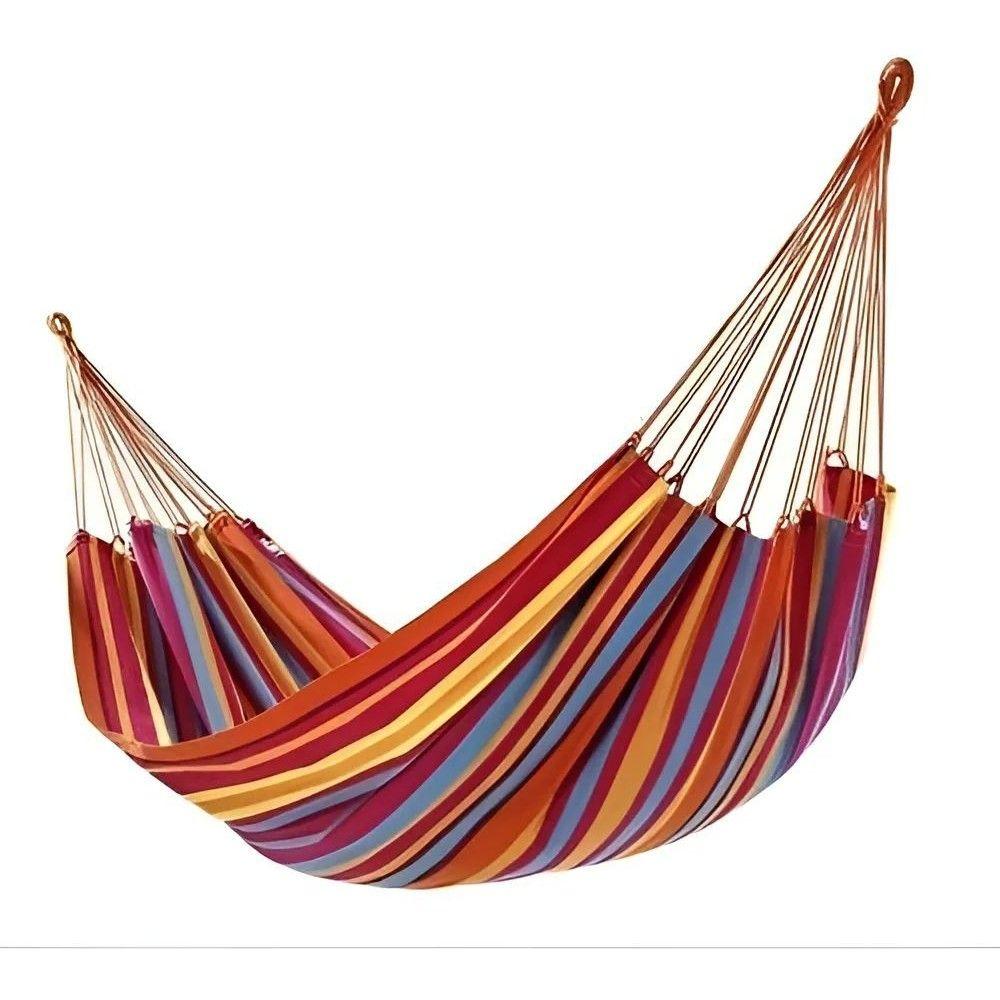 Hamaca Colgante 2 Plazas Multicolor 100% Algodón - Tejido 150x150cm - 200kg-1