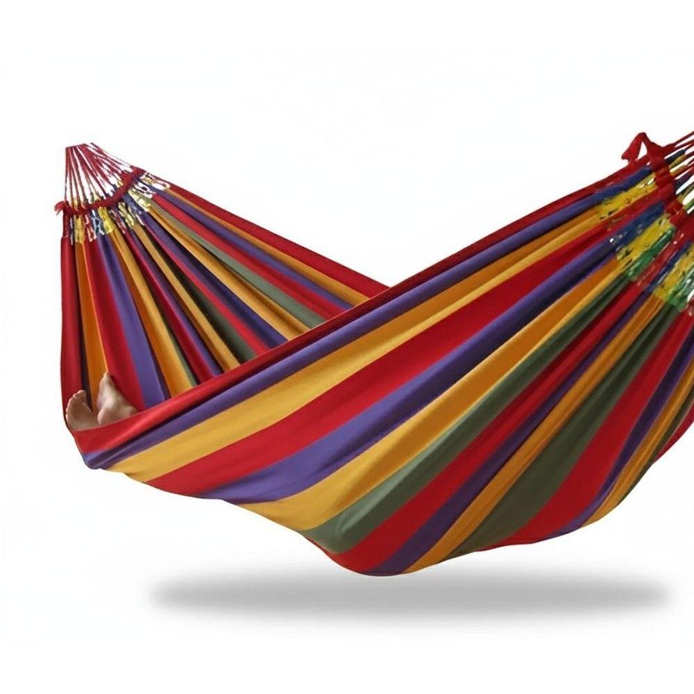 Hamaca Colgante 2 Plazas Multicolor 100% Algodón - Tejido 150x150cm - 200kg-2