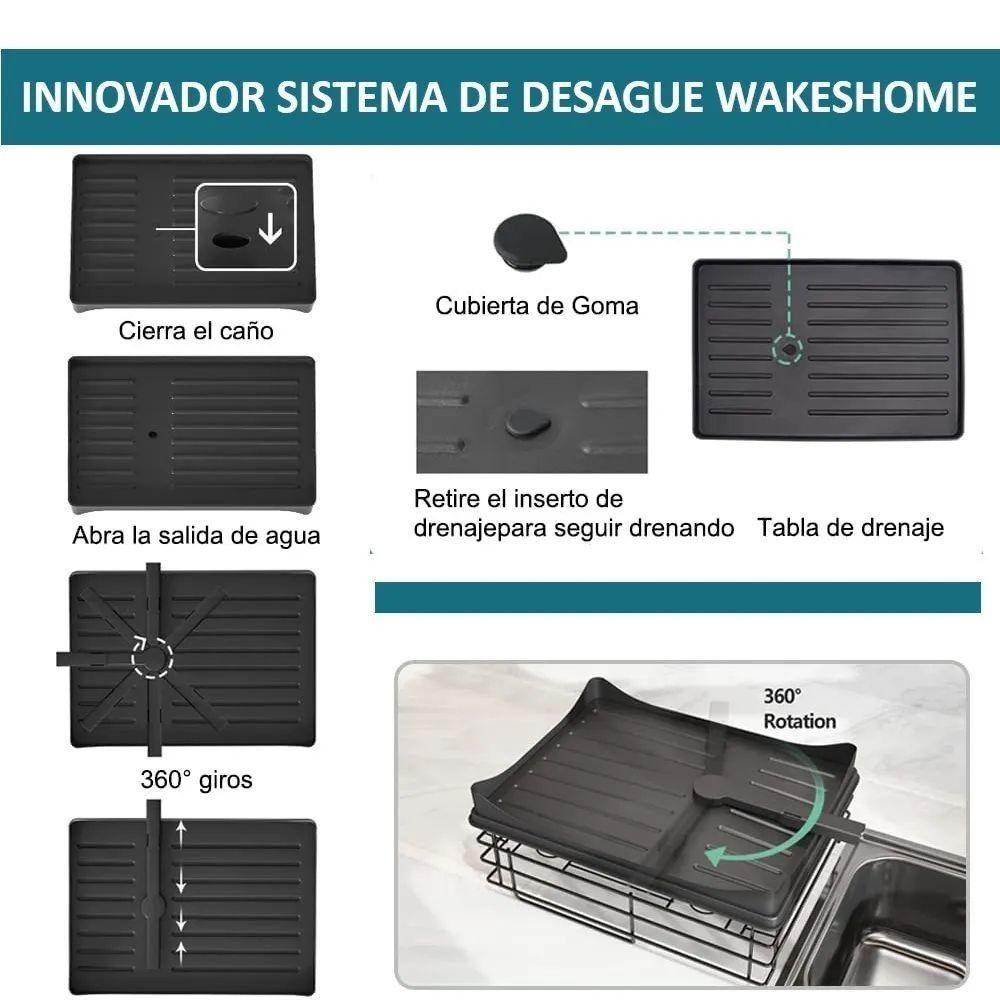 Escurridor De Loza Secaplatos 2 Niveles Negro-3