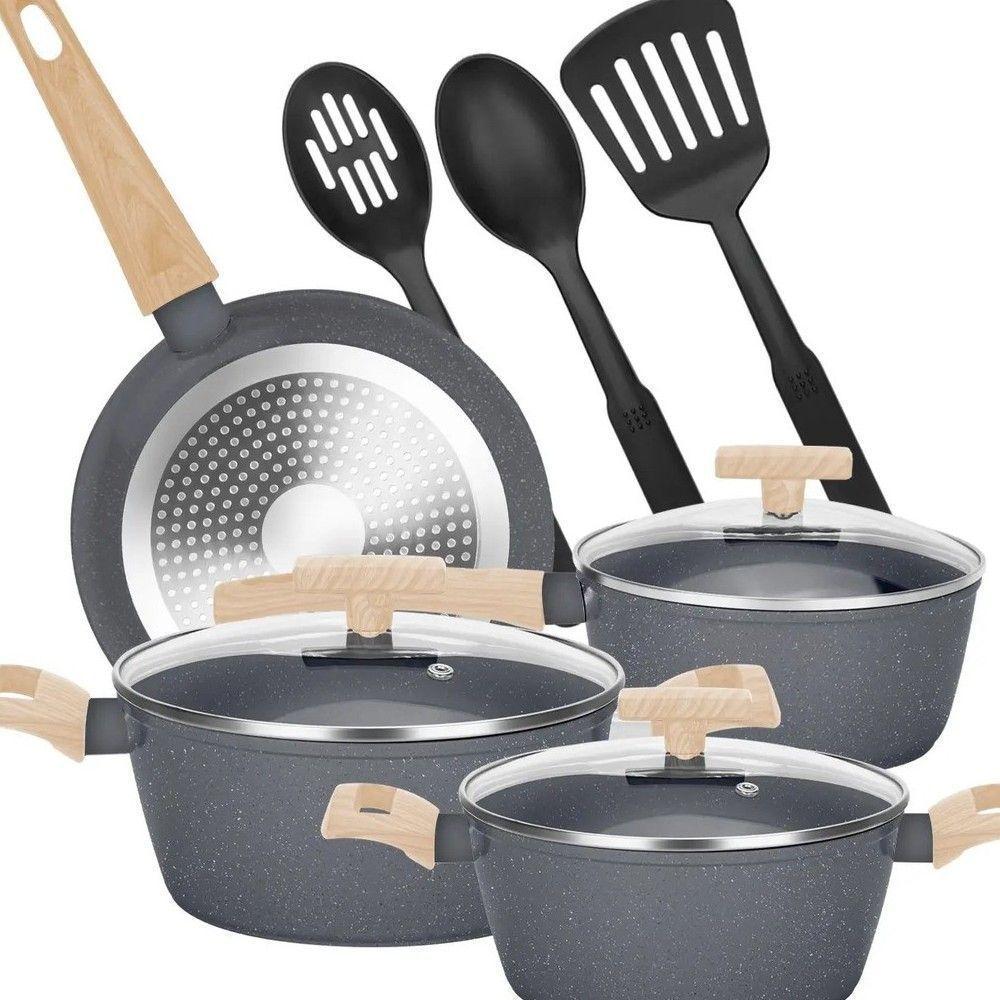 Juego Bateria Cocina Granito Antiadherente Olla Sarten 10pcs-3