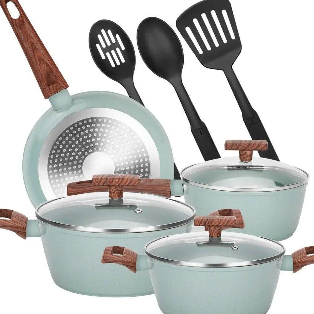 Juego Bateria Cocina Granito Antiadherente Olla Sarten 10pcs-2