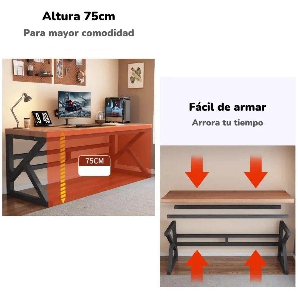 Escritorio De Madera Diseño K Snow 140cm Lubabycas-4