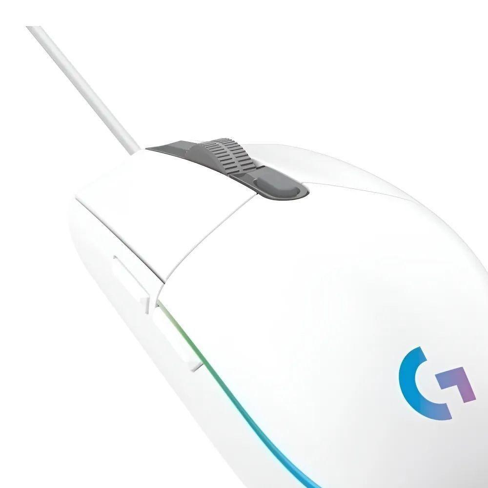 Mouse Gamer Logitech G203 LIGHTSYNC RGB BLANCO 8000 DPI USB 6 Botones-2