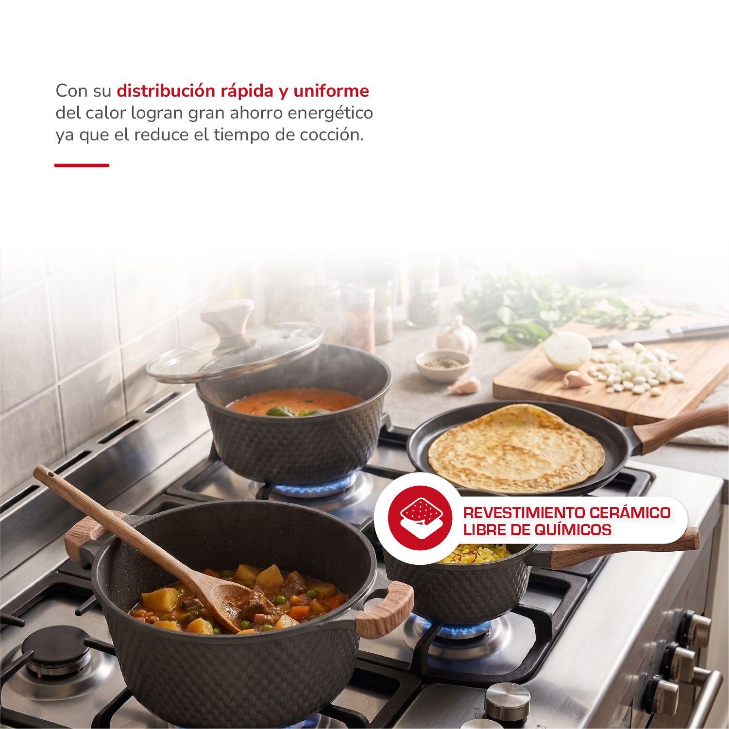 Bateria de cocina Aluminio Fundido 7pzas TH-MB07GM-2