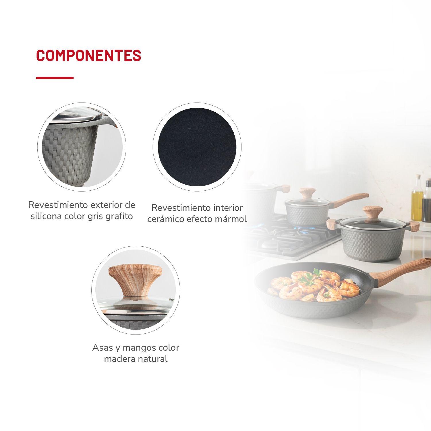 Bateria de cocina Aluminio Fundido 7pzas TH-MB07GM-4