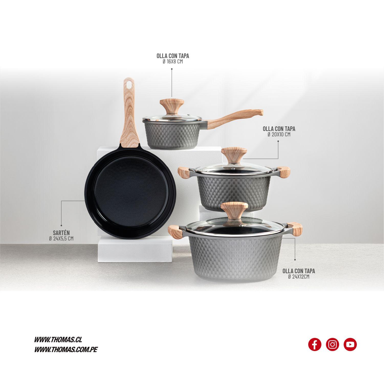 Bateria de cocina Aluminio Fundido 7pzas TH-MB07GM-5