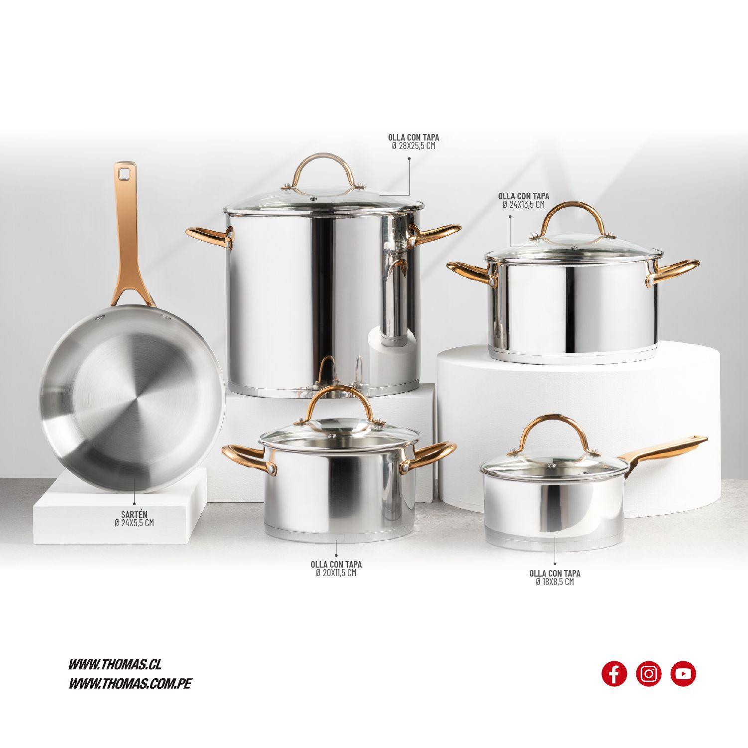 Batería de cocina Acero Inoxidable 9pzas TH-MB09IC-5