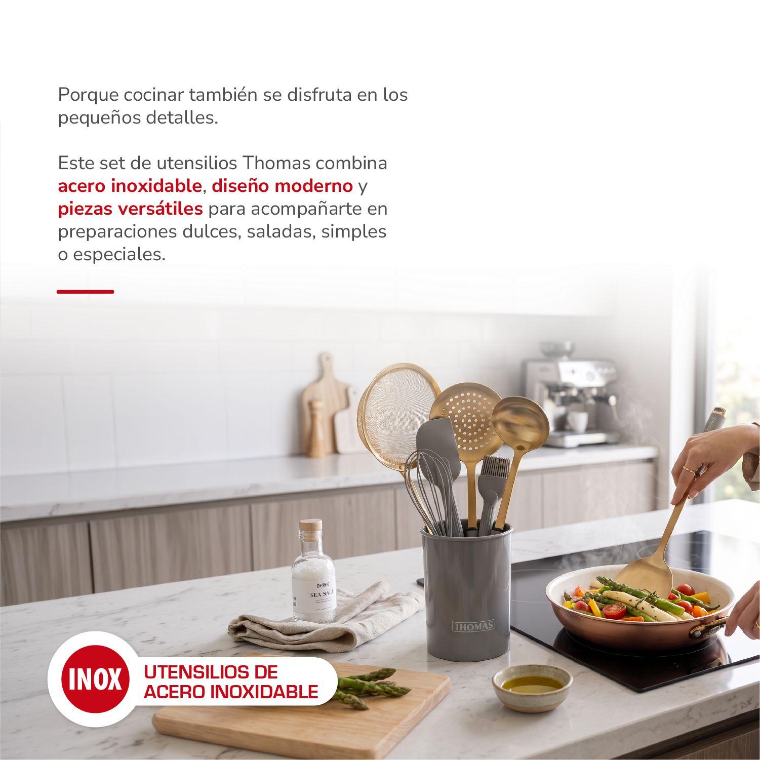 Set de Utensilios Acero Inoxidable TH-MUT08D-2