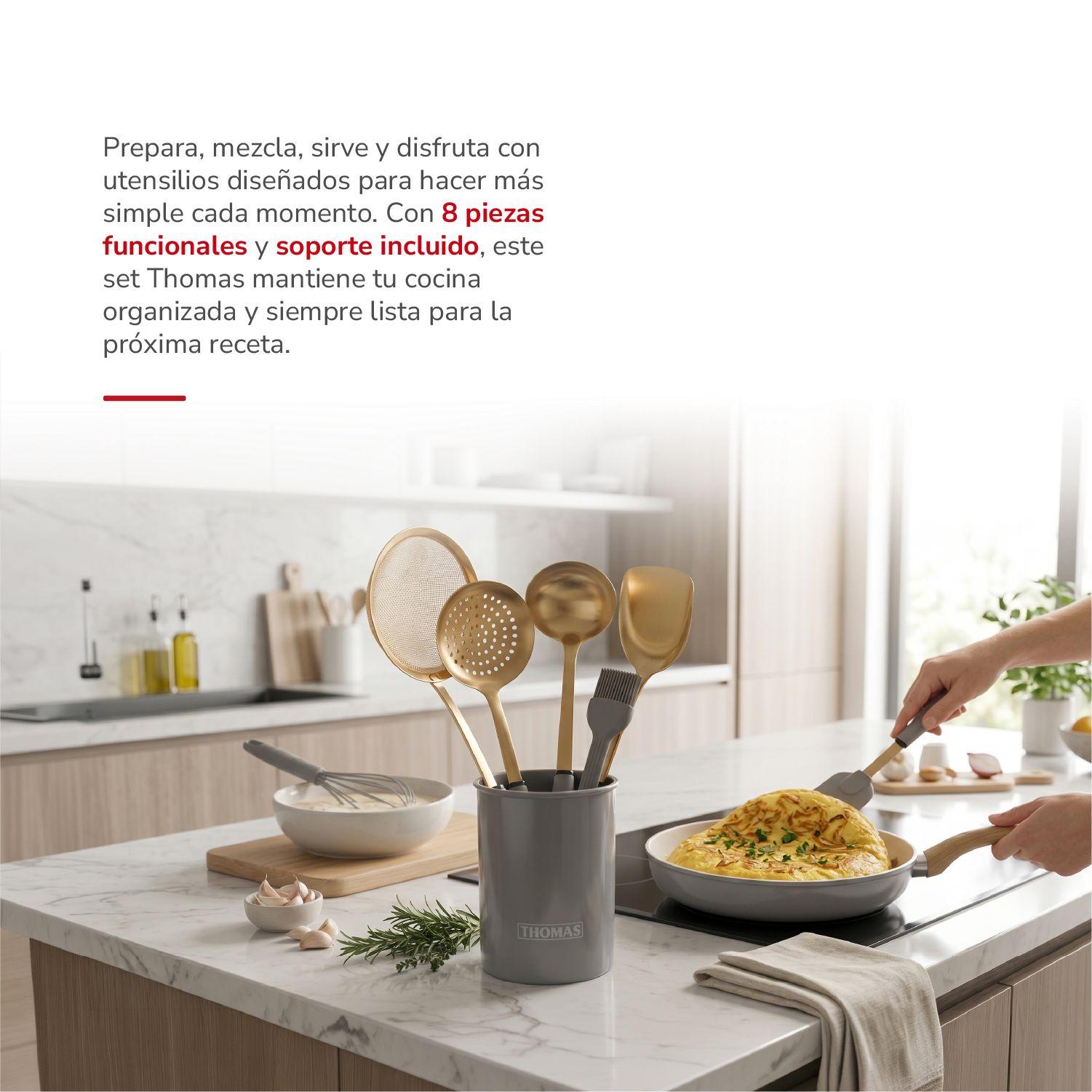 Set de Utensilios Acero Inoxidable TH-MUT08D-3