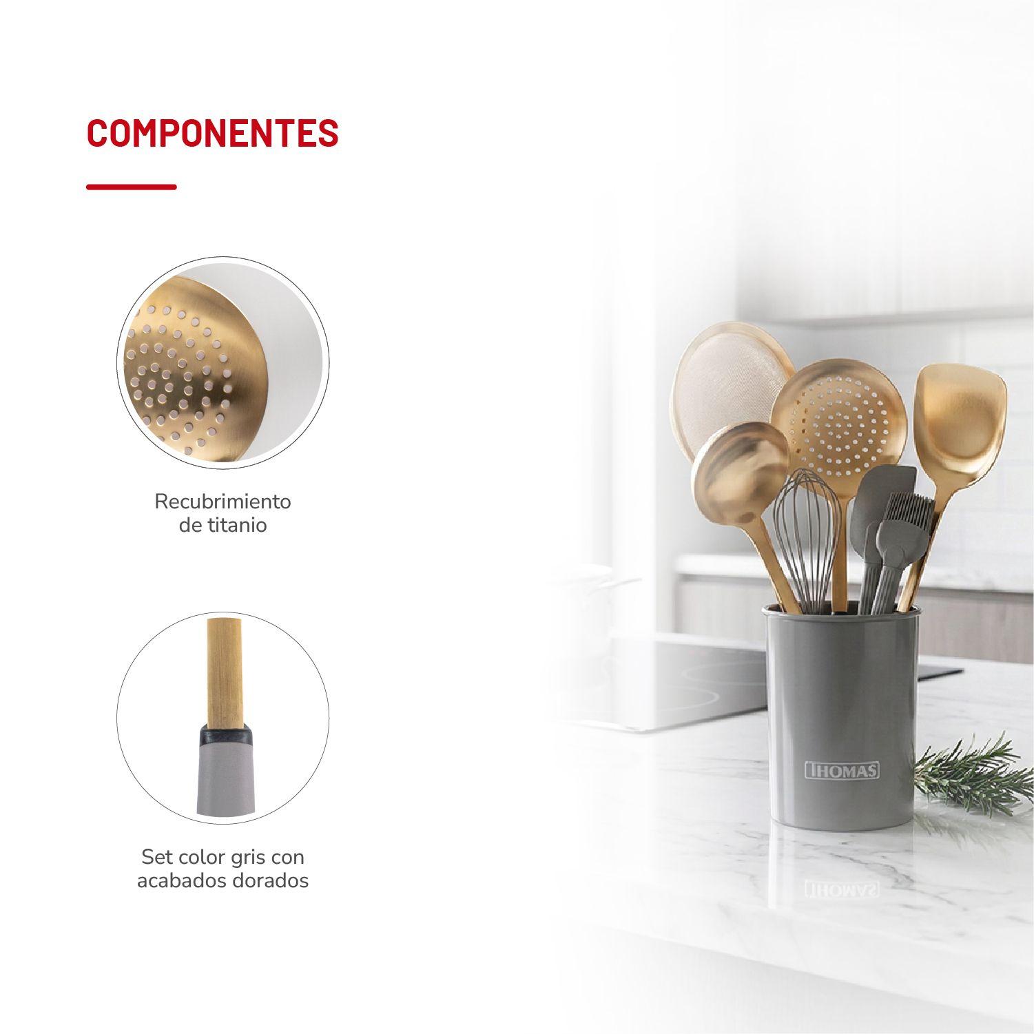 Set de Utensilios Acero Inoxidable TH-MUT08D-4