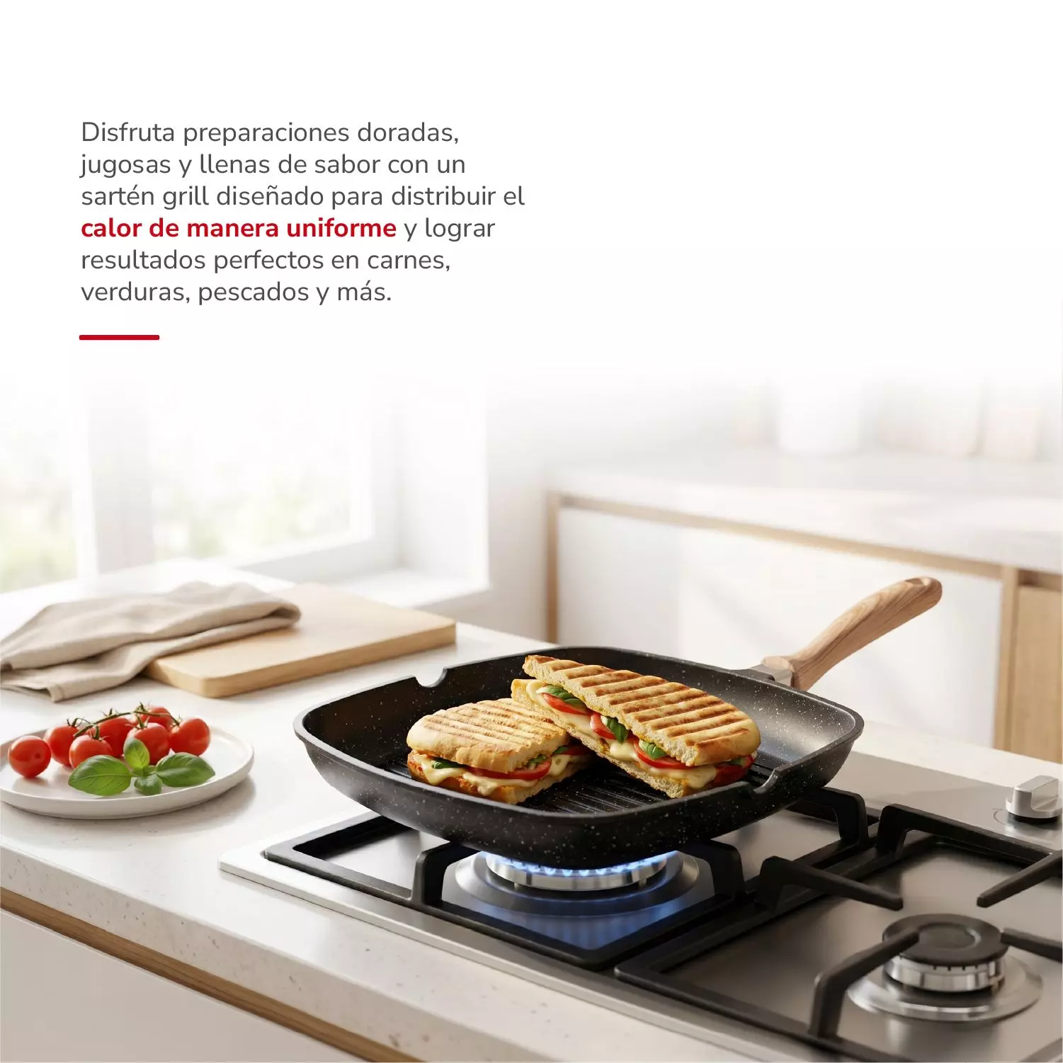 Sartén Grill Aluminio Fundido 28cm TH-MS28NM-2