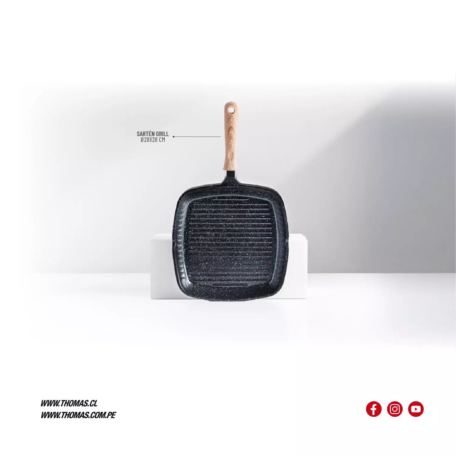 Sartén Grill Aluminio Fundido 28cm TH-MS28NM-5