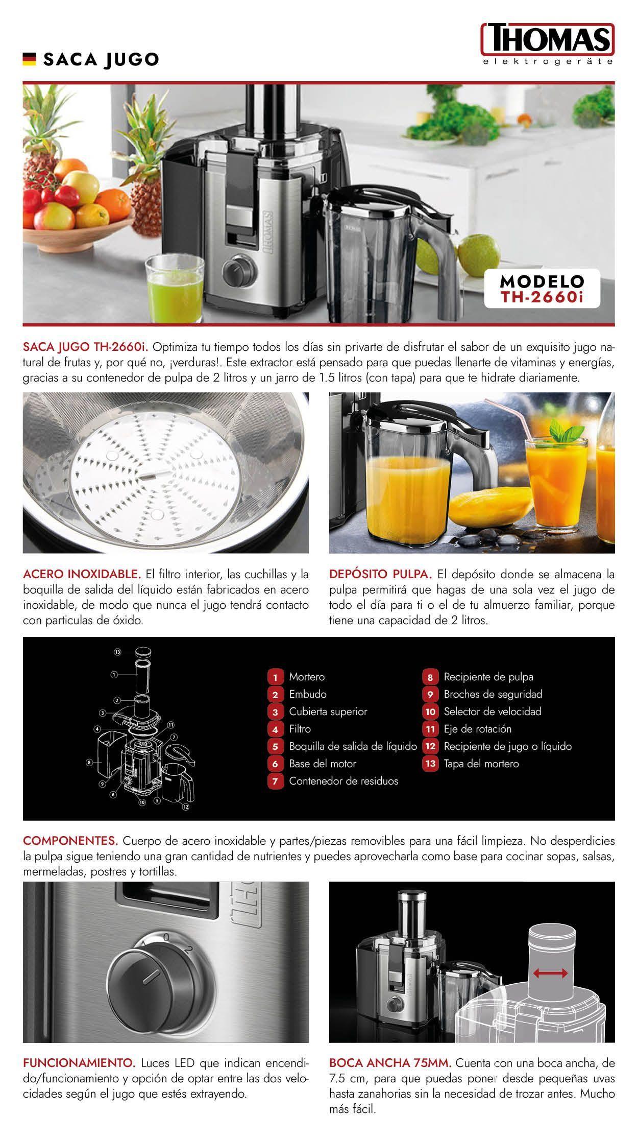 EXTRACTOR DE JUGO THOMAS TH-2660i-8