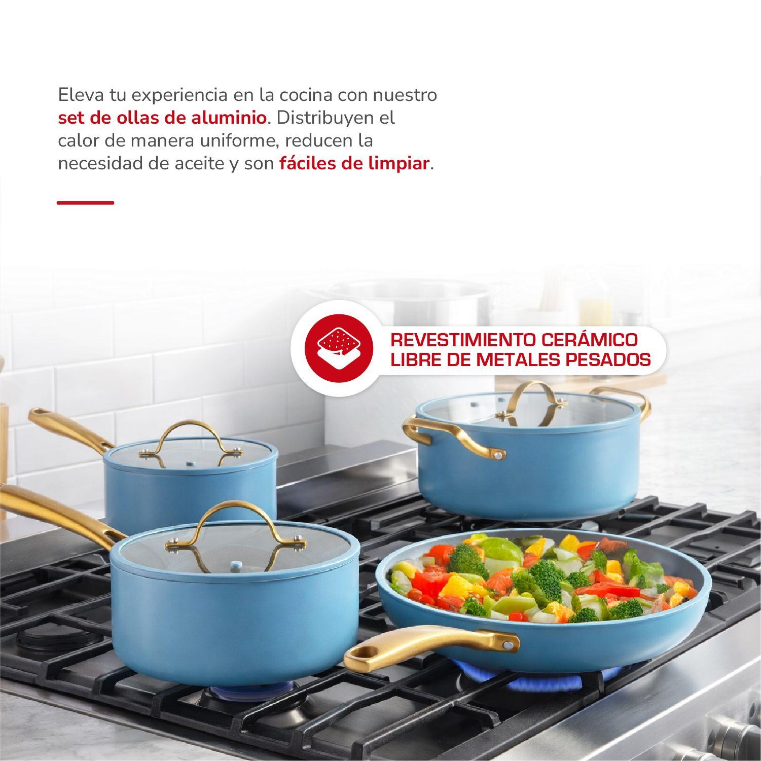 Bateria de cocina Aluminio 8pzas TH-MB08AD-2