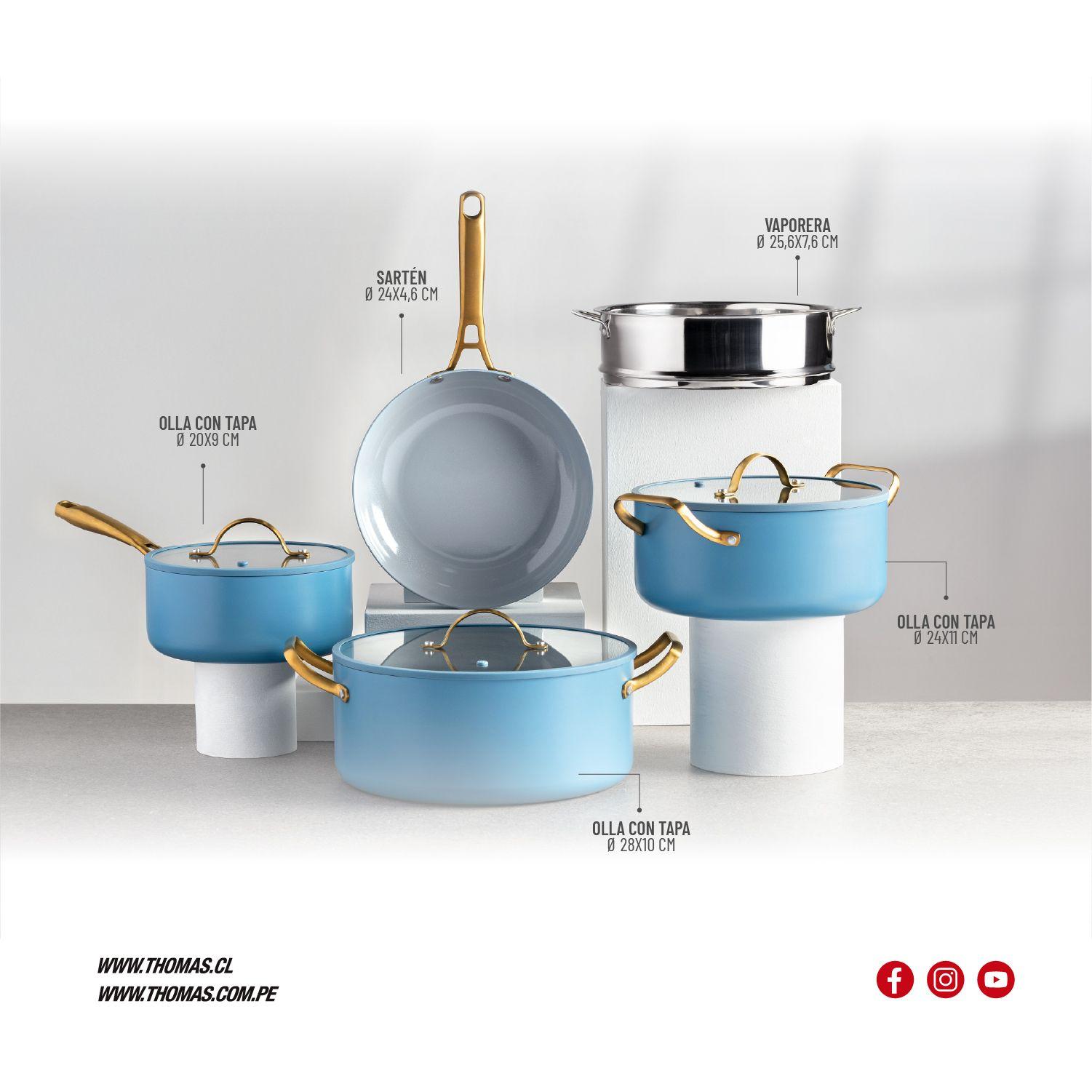 Bateria de cocina Aluminio 8pzas TH-MB08AD-5