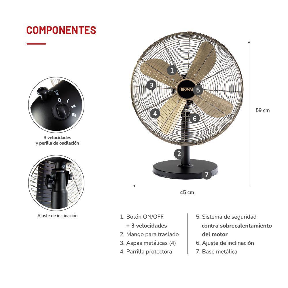 Ventilador de Mesa 16" TH-16BNM-4