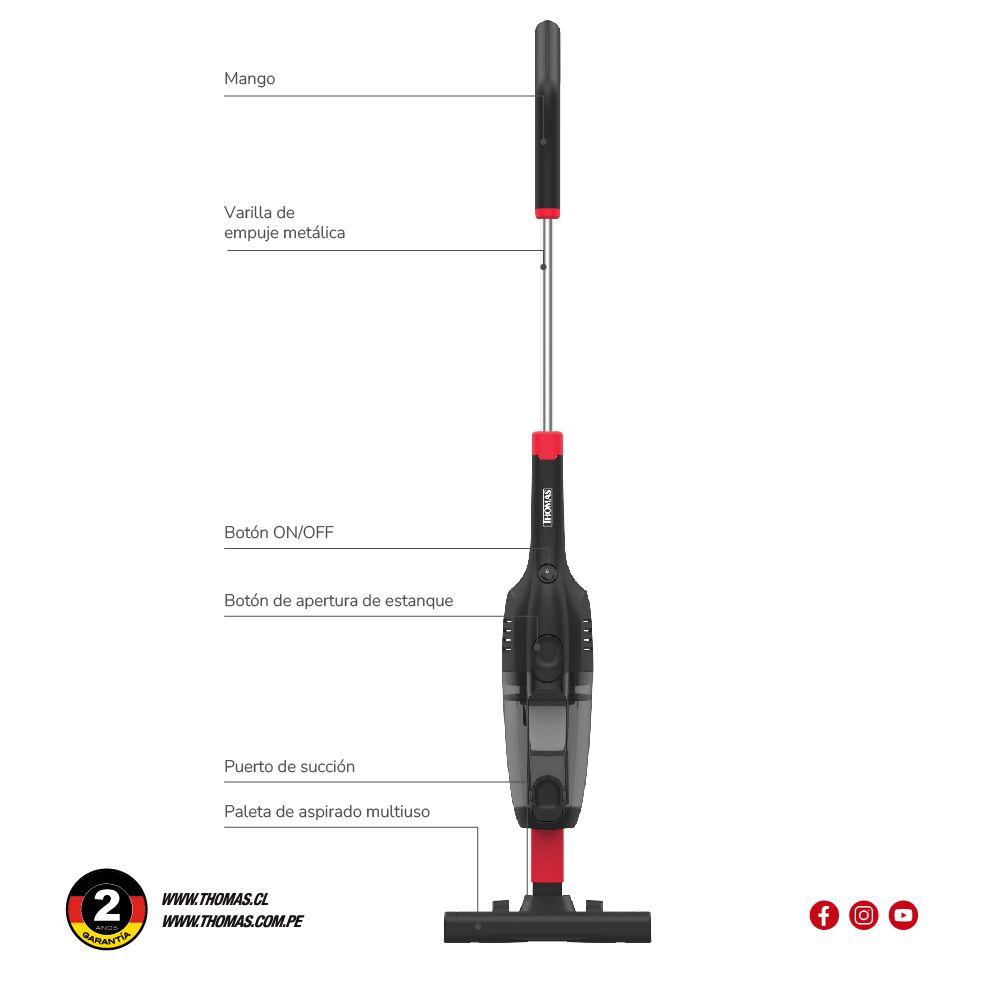 Aspiradora Vertical Thomas 2 en 1, Filtro Hepa TH-1020C-5