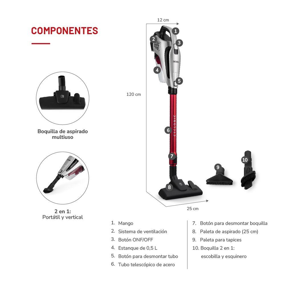 ASPIRADORA BARREDORA THOMAS TH-1022C 2 EN 1 CON CABLE-4