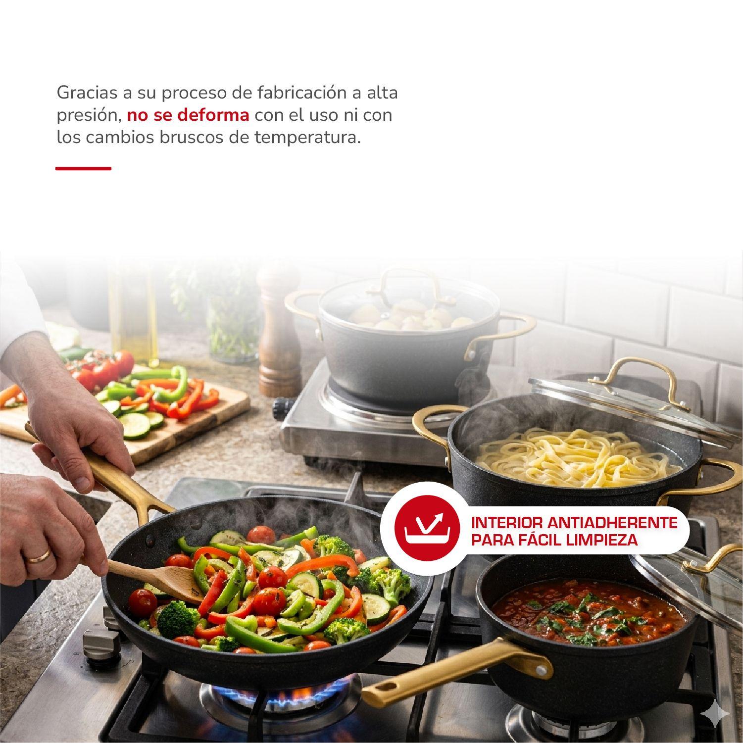 Batería de cocina Aluminio Forjado 7pzas TH-MB07ND-2