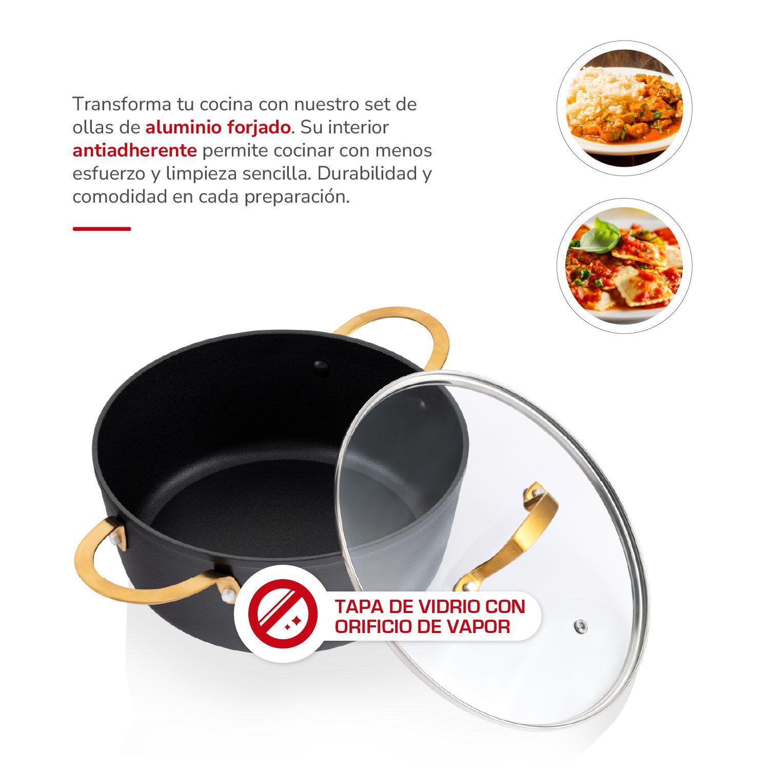Batería de cocina Aluminio Forjado 7pzas TH-MB07ND-3