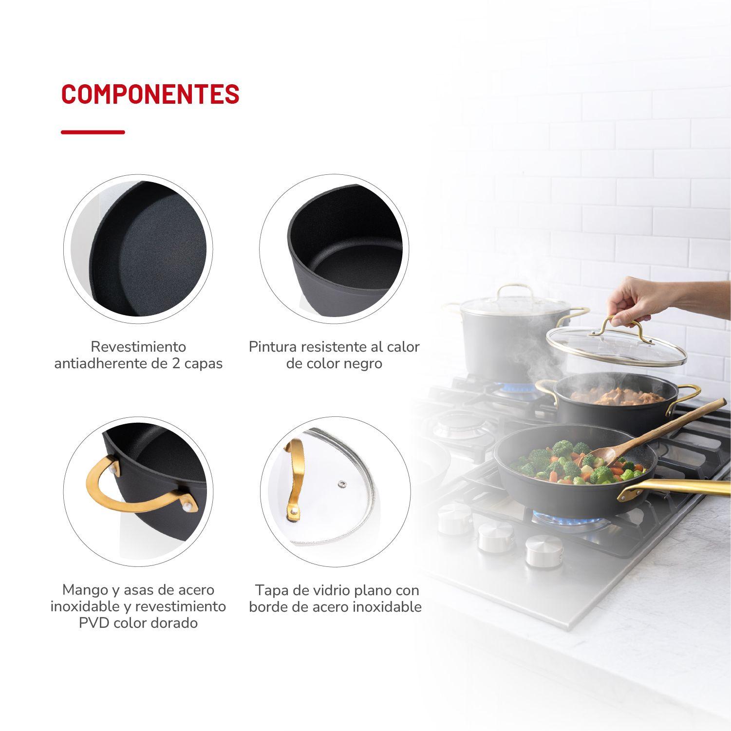 Batería de cocina Aluminio Forjado 7pzas TH-MB07ND-4