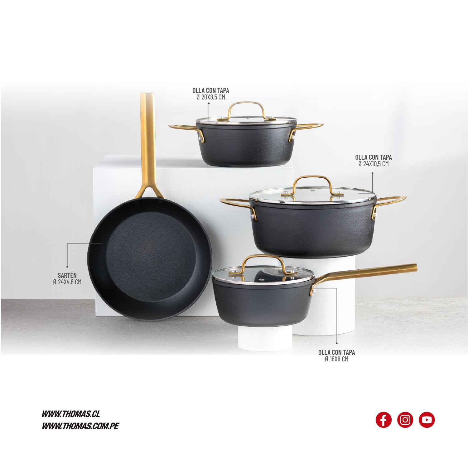 Batería de cocina Aluminio Forjado 7pzas TH-MB07ND-5