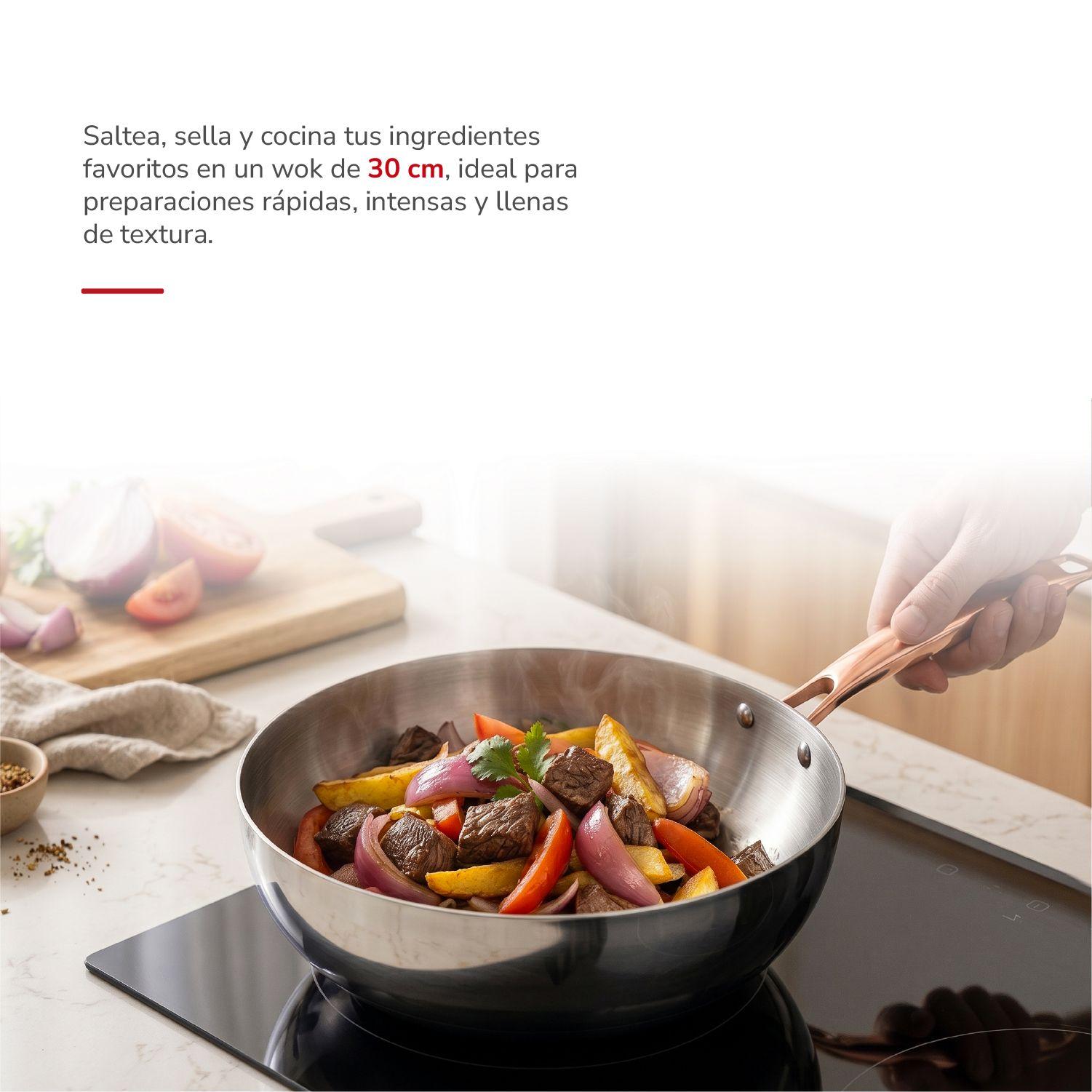 Wok 30cm Acero Inoxidable TH-MWK30I-2